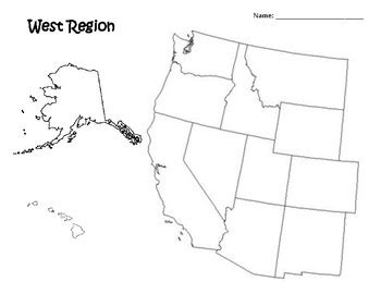 blank western region states map.